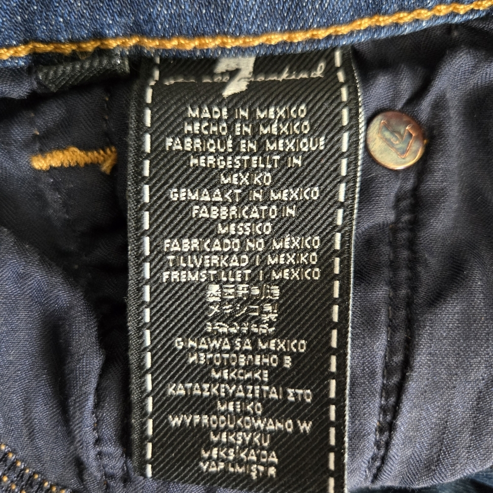 7 For All Mankind Button Fly Skinny Jeans | Premium Denim, Size ~28 - Picture 9 of 11